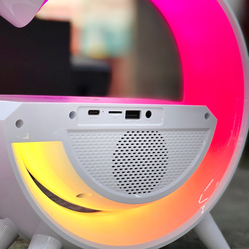 Bluetooth LED BT 3401 Alarm Clock Speaker Lamps Wireless Charger 4-in-1