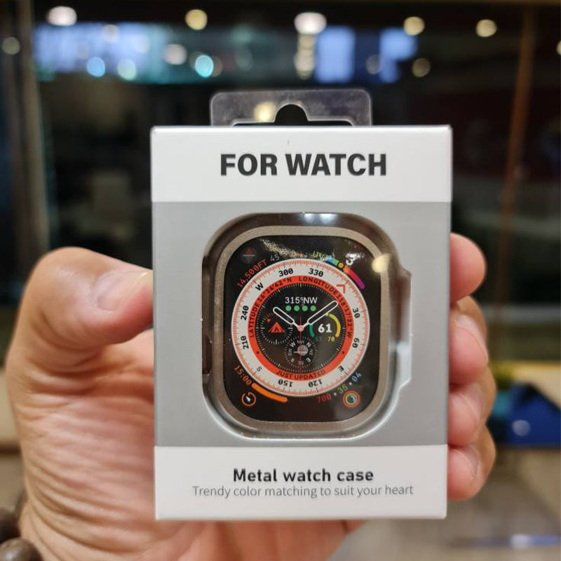 Shock-absorbing metal case for Apple Watch