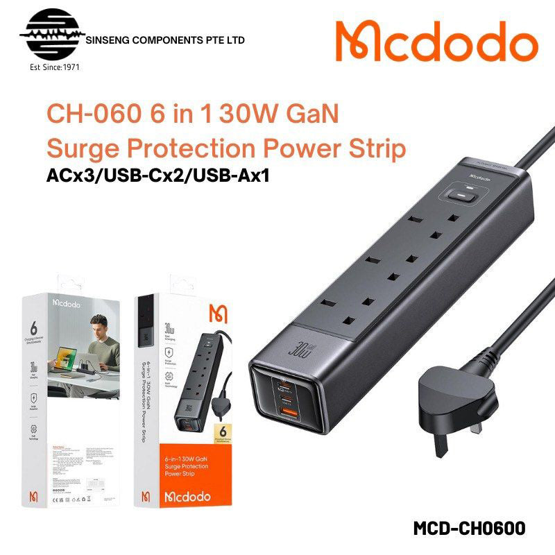 Mcdodo CH-060 6 in 1 Surge Protection Power Strip