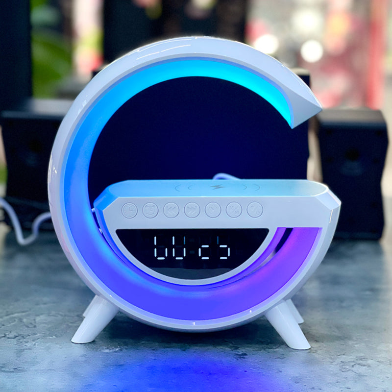 Bluetooth LED BT 3401 Alarm Clock Speaker Lamps Wireless Charger 4-in-1