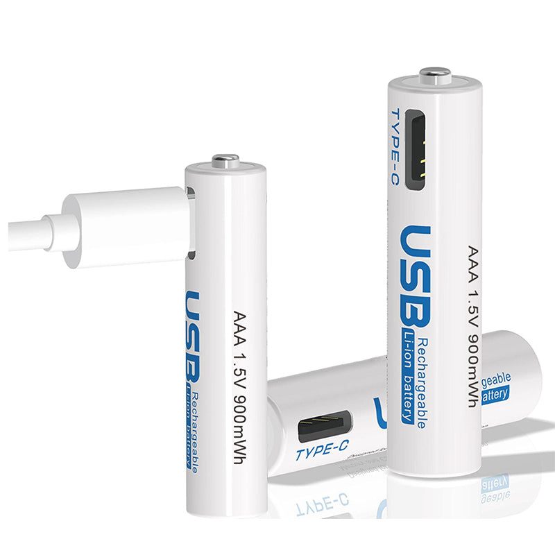 AiVR USB Rechargeable Batteries 4pc – AA–2550mAh / AAA–900mAh