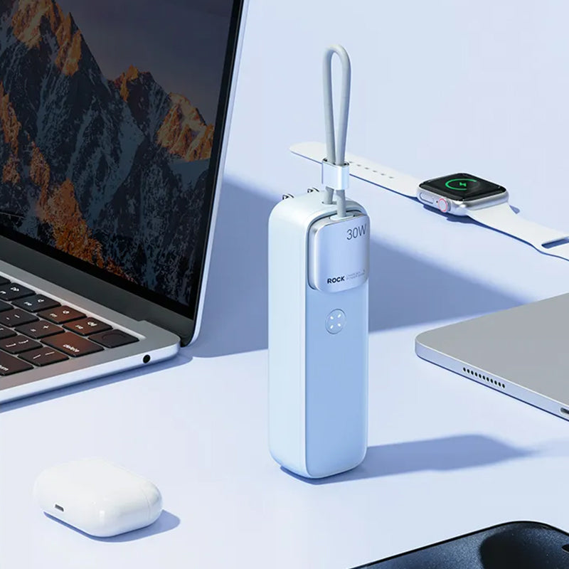 Rock 2-in-1 Portable Powerbank 5000mAh with GaN PD 30W Wall Charger