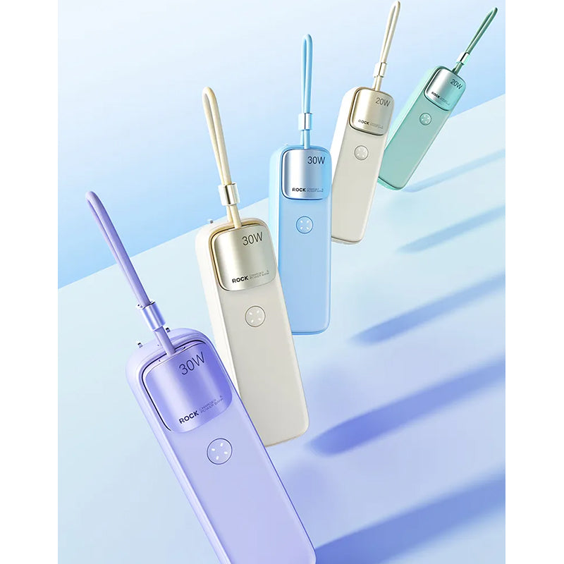 Rock 2-in-1 Portable Powerbank 5000mAh with GaN PD 30W Wall Charger