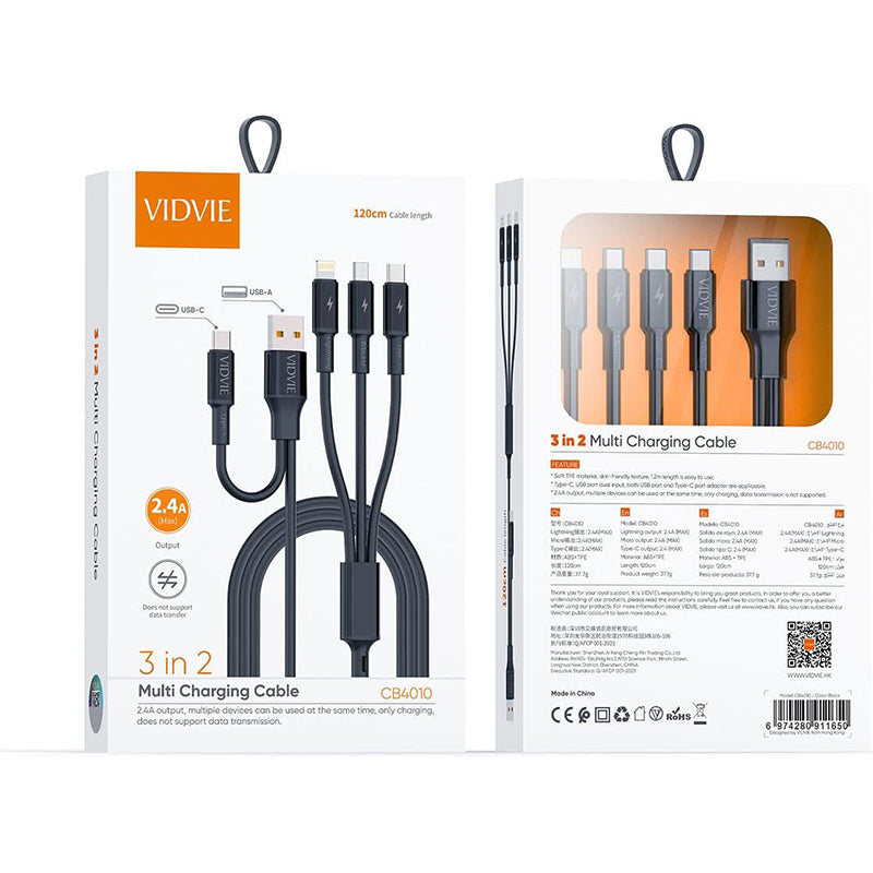 VIDVI CB4010 Professional 3X2 Multi-Charge Cable