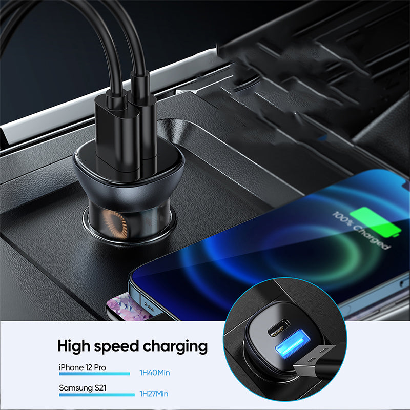 M C-A42 Charger For Car 38w Mini Qc3.0 Fast Smart Pd Car Charger