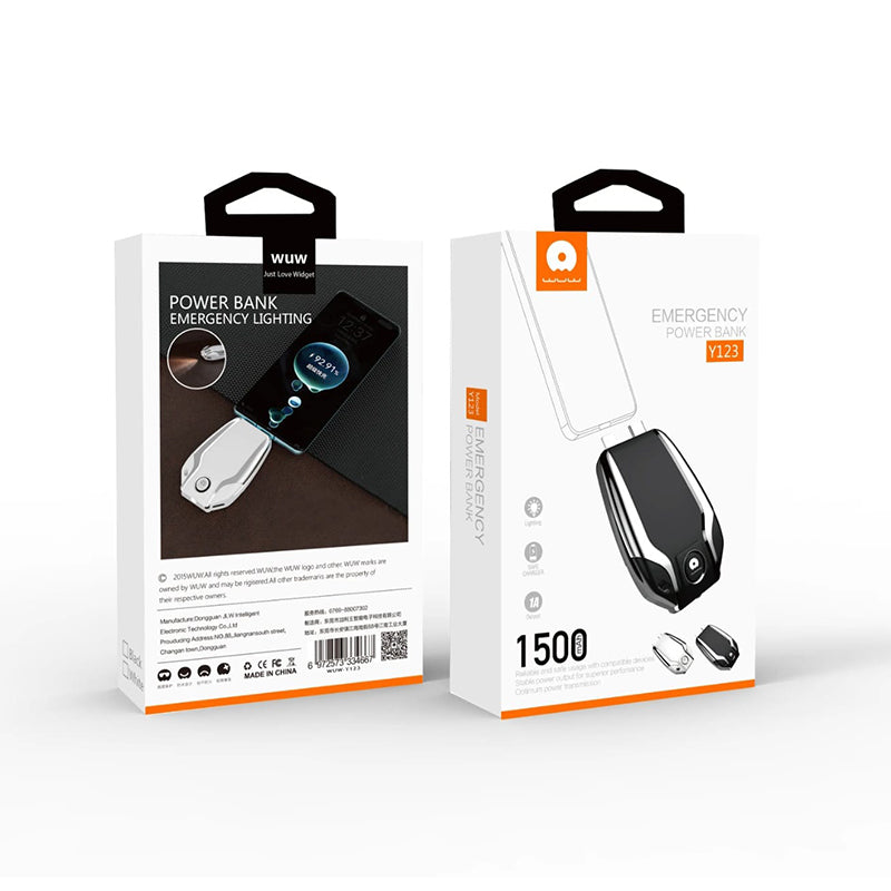 WUW Y123 iPhone/Type-C 1,500mAh Power Bank