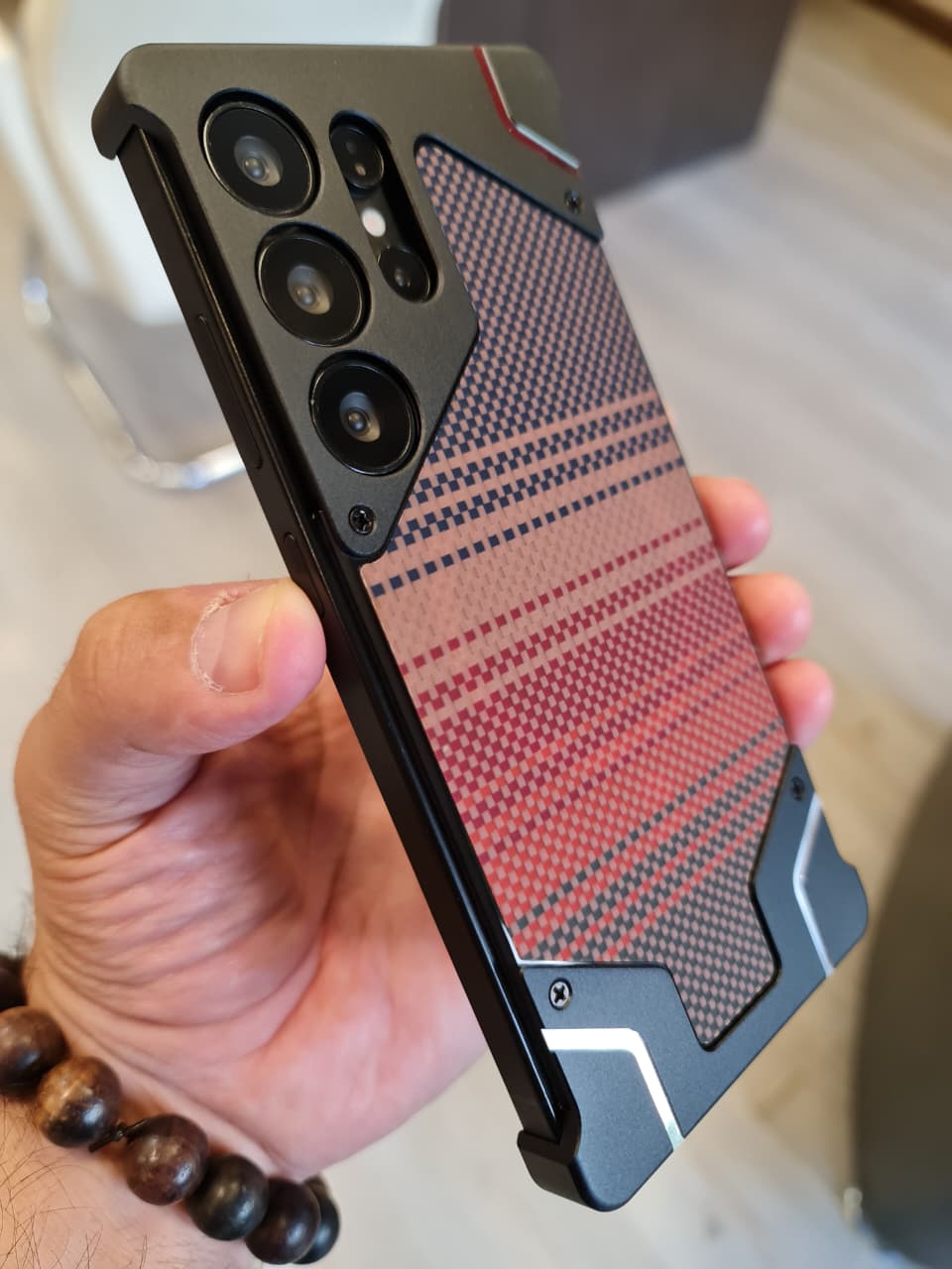 Gorgeous metal carbon case For Samsung