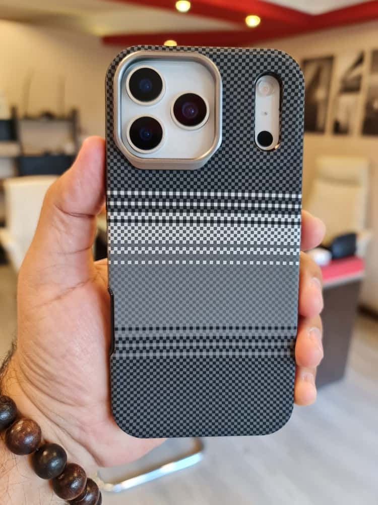 Twin Side Carbon Fiber Magsafe Phone Case (Grey)