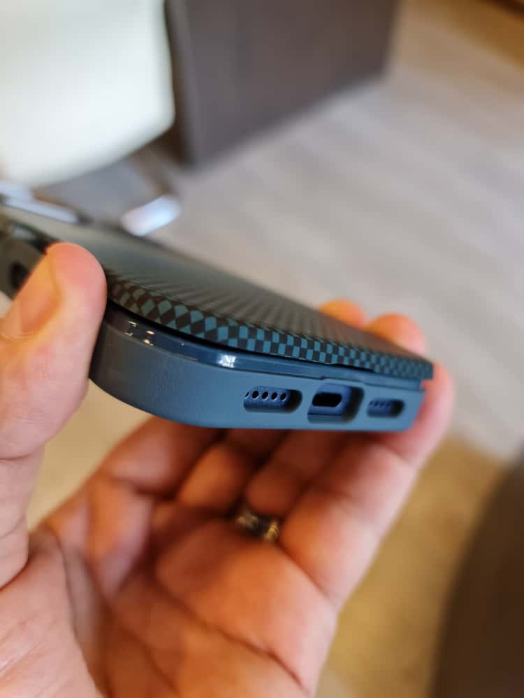 Twin Side Carbon Fiber Magsafe Phone Case (Blue)