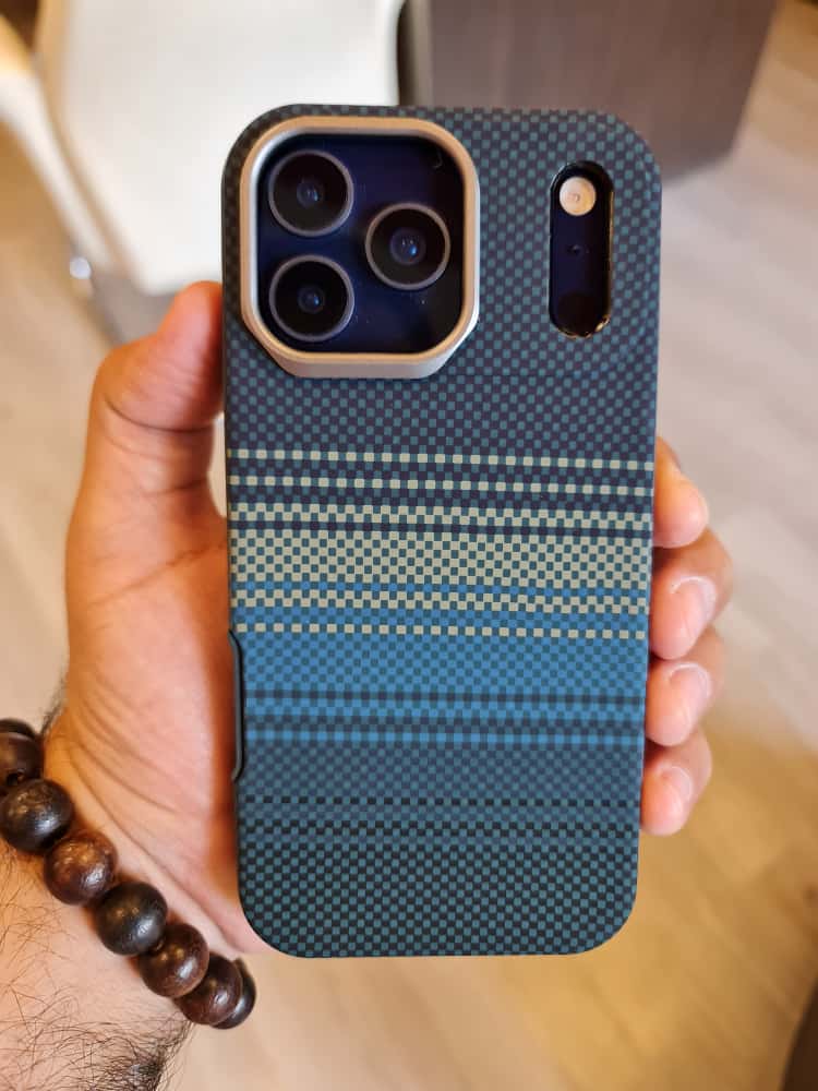 Twin Side Carbon Fiber Magsafe Phone Case (Blue)