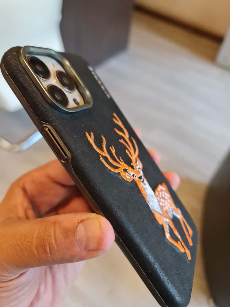 RMBMAX Embroidery Leather Frame Lens Case deer