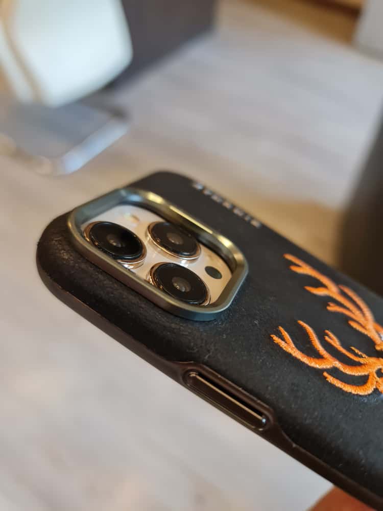 RMBMAX Embroidery Leather Frame Lens Case deer