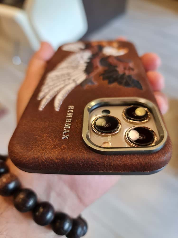 RMBMAX Embroidery Leather Frame Lens Case eagle