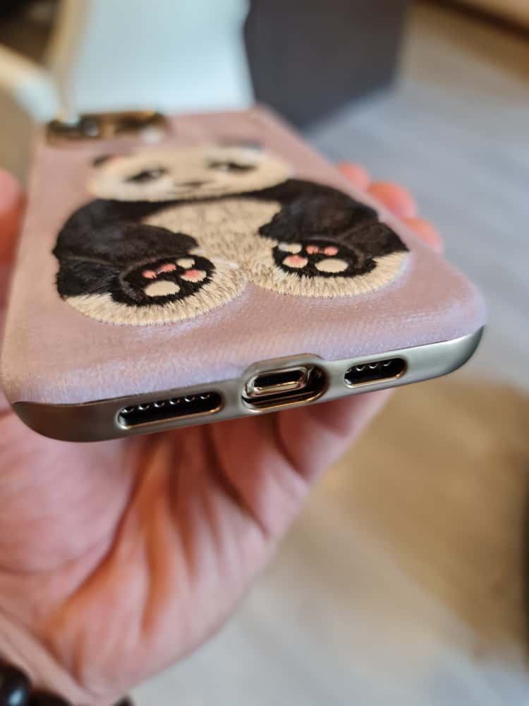 RMBMAX Embroidery Leather Frame Lens Case Panda