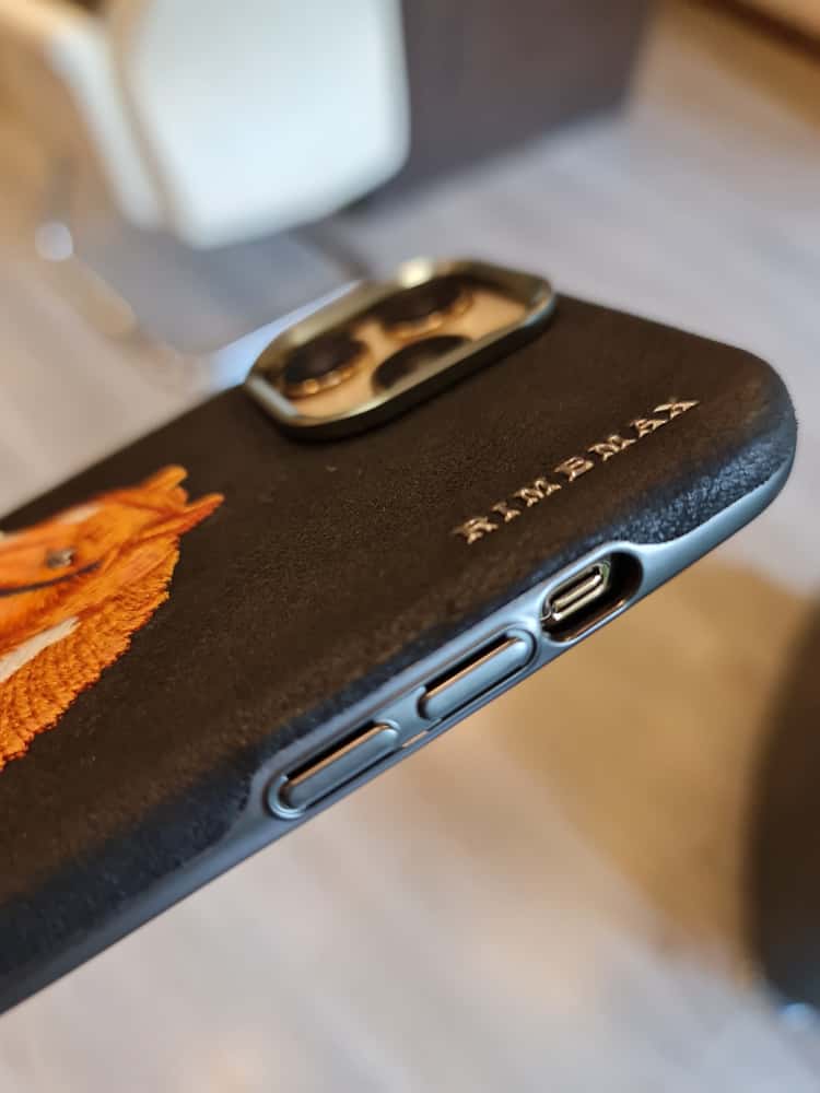 RMBMAX Embroidery Leather Frame Lens Case 2 horses