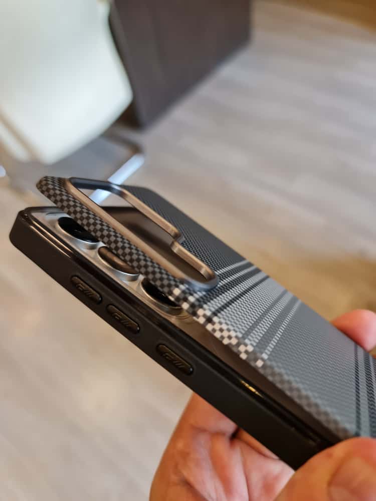 Twin Side Carbon Fiber Magsafe Phone Case For Samsung (Grey)