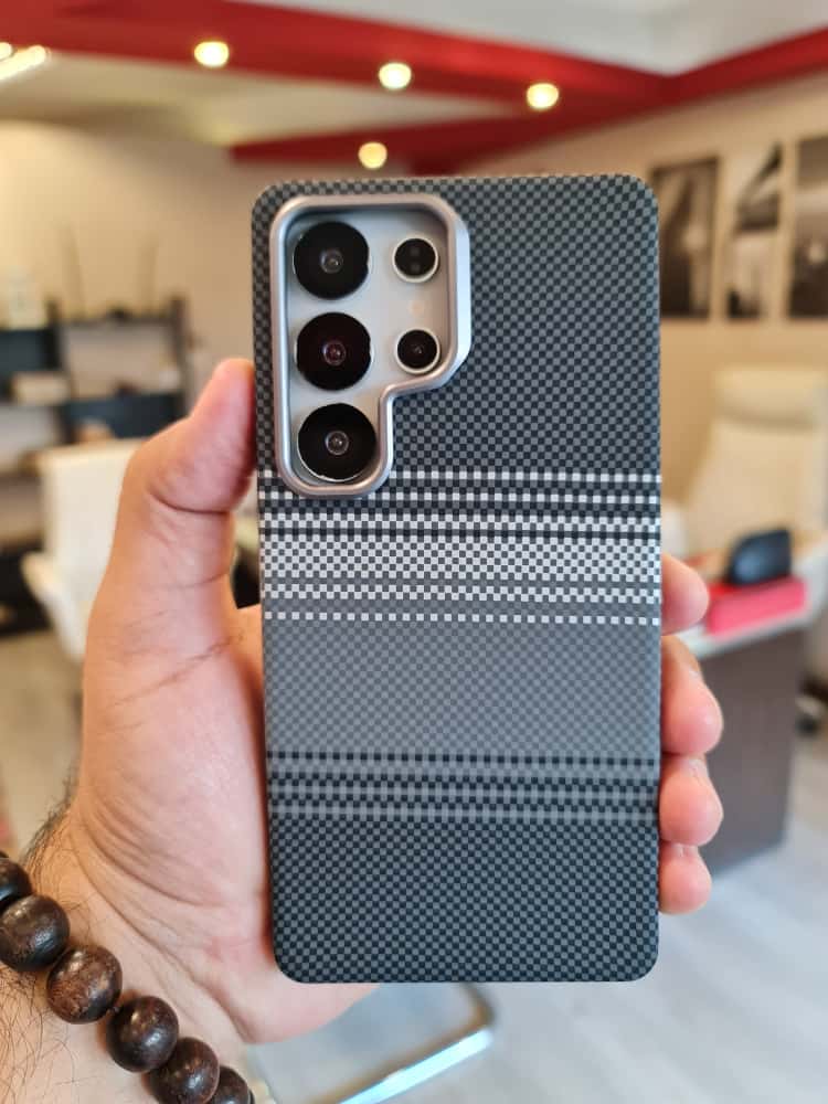 Twin Side Carbon Fiber Magsafe Phone Case For Samsung (Grey)