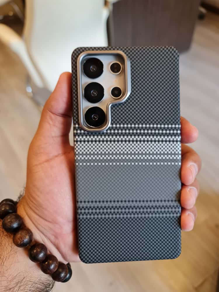 Twin Side Carbon Fiber Magsafe Phone Case For Samsung (Grey)