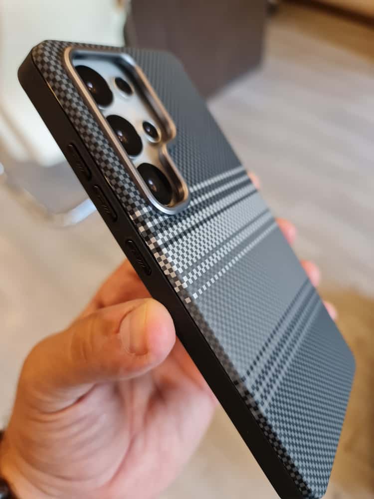 Twin Side Carbon Fiber Magsafe Phone Case For Samsung (Grey)