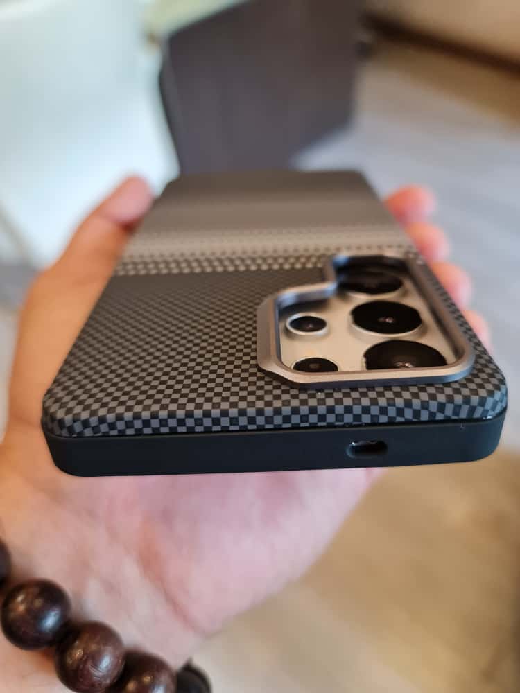 Twin Side Carbon Fiber Magsafe Phone Case For Samsung (Grey)