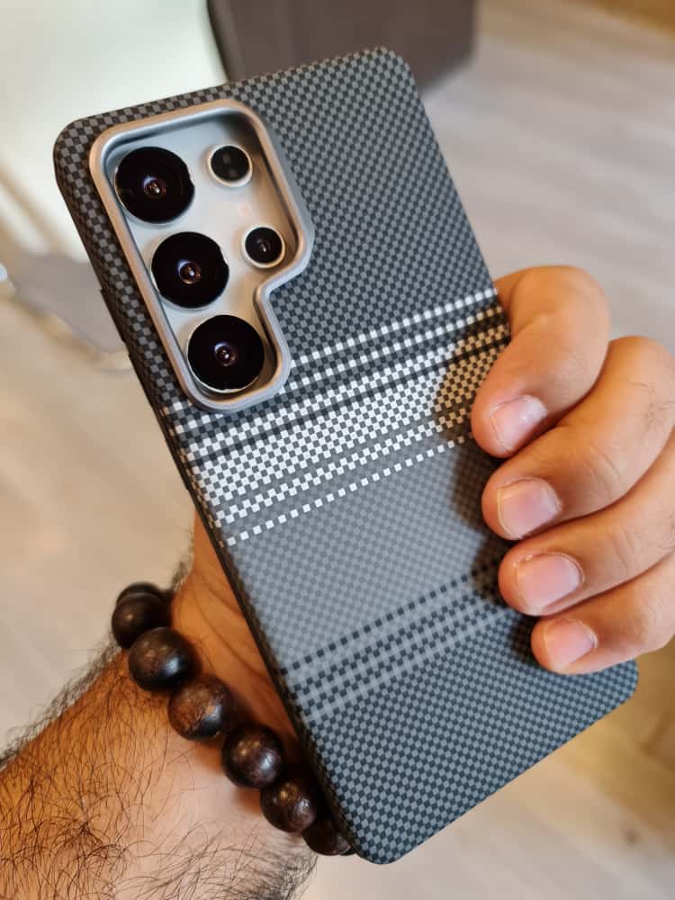 Twin Side Carbon Fiber Magsafe Phone Case For Samsung (Grey)