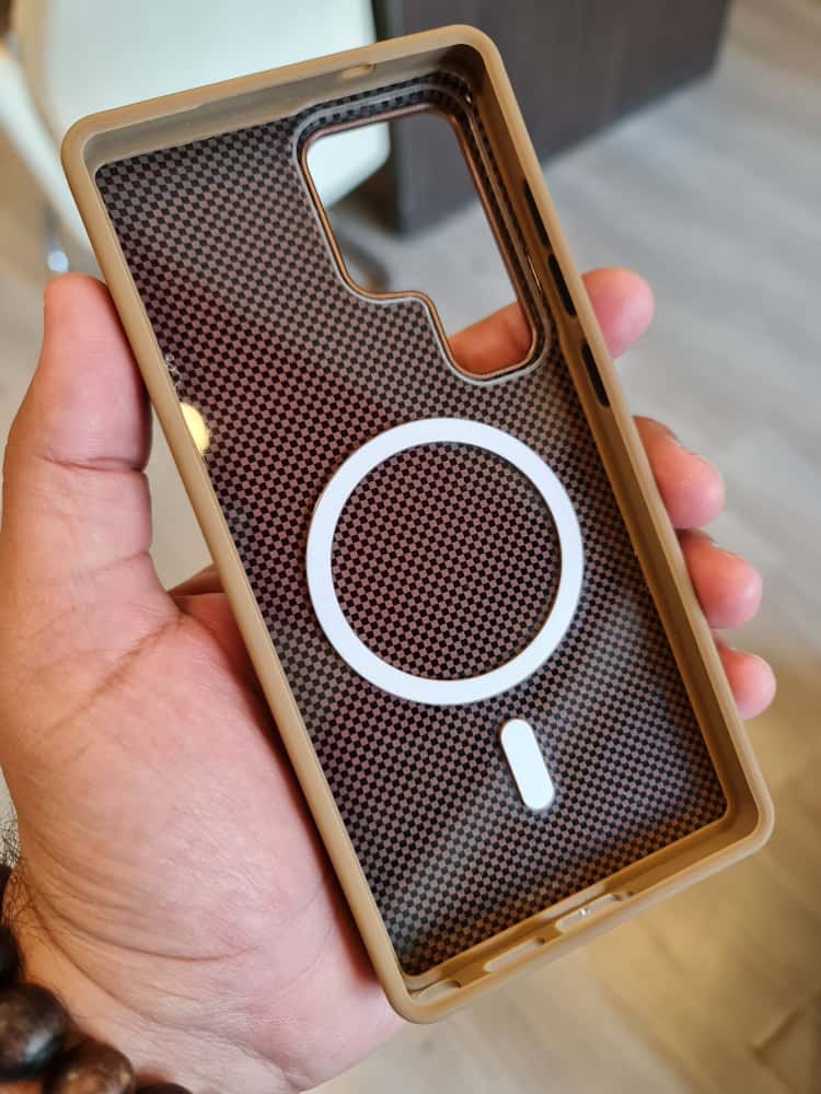 Twin Side Carbon Fiber Magsafe Phone Case For Samsung (Brown)