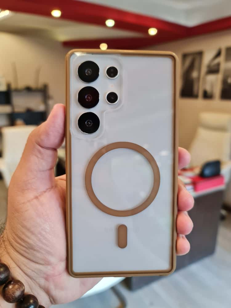 Twin Side Carbon Fiber Magsafe Phone Case For Samsung (Brown)