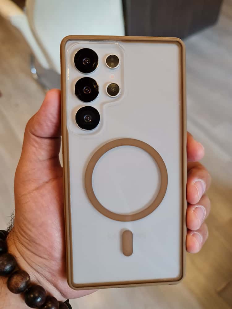 Twin Side Carbon Fiber Magsafe Phone Case For Samsung (Brown)