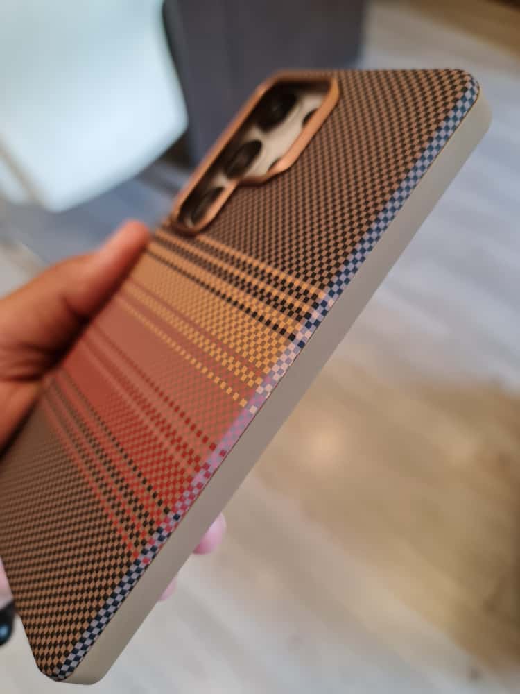 Twin Side Carbon Fiber Magsafe Phone Case For Samsung (Brown)