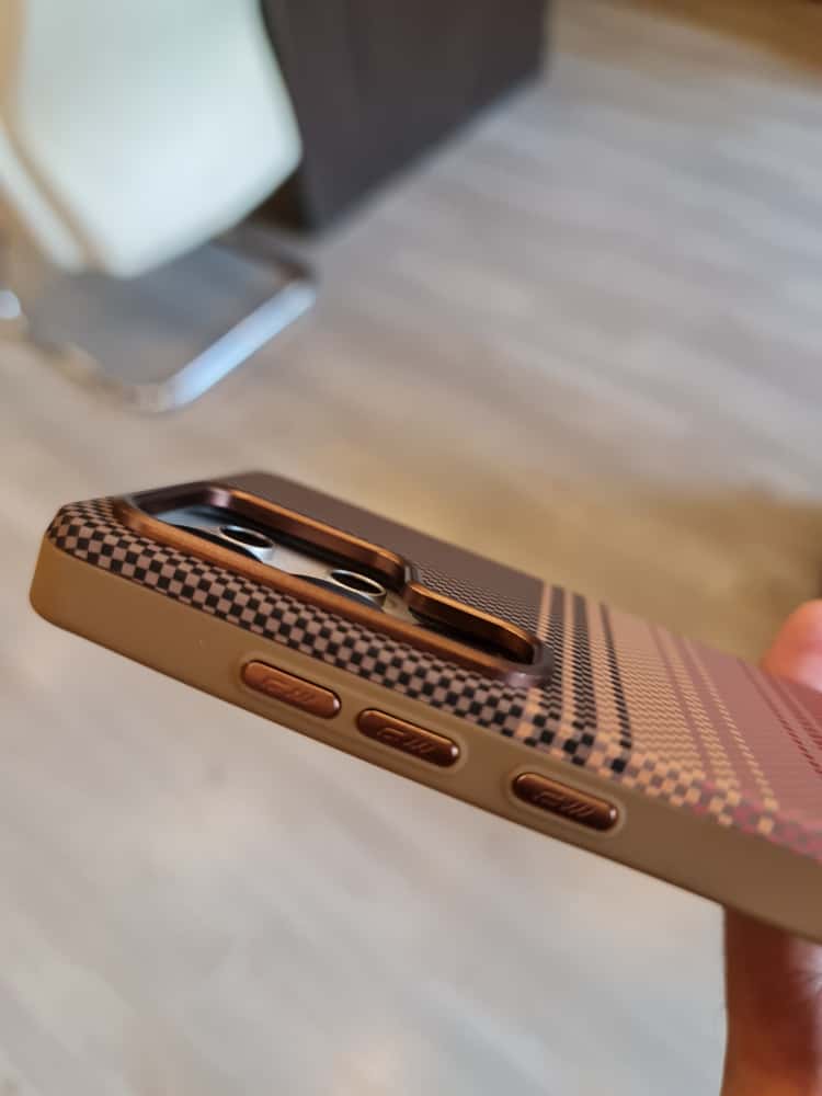 Twin Side Carbon Fiber Magsafe Phone Case For Samsung (Brown)