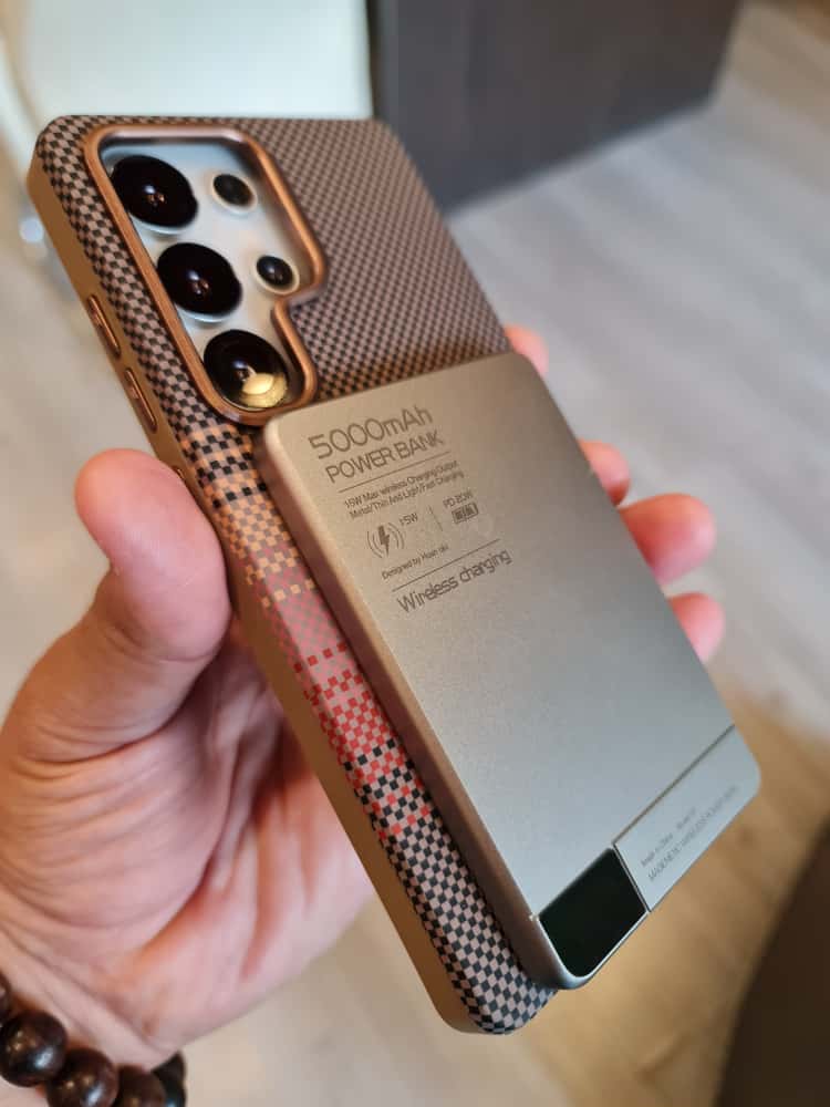 Twin Side Carbon Fiber Magsafe Phone Case For Samsung (Brown)