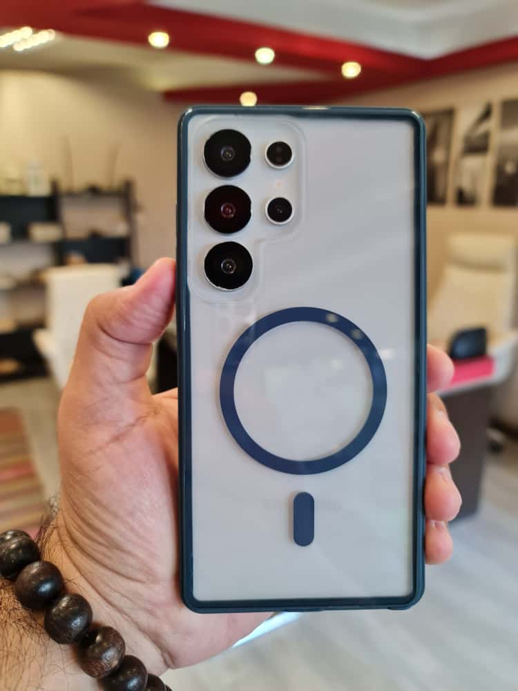 Twin Side Carbon Fiber Magsafe Phone Case For Samsung (Blue)