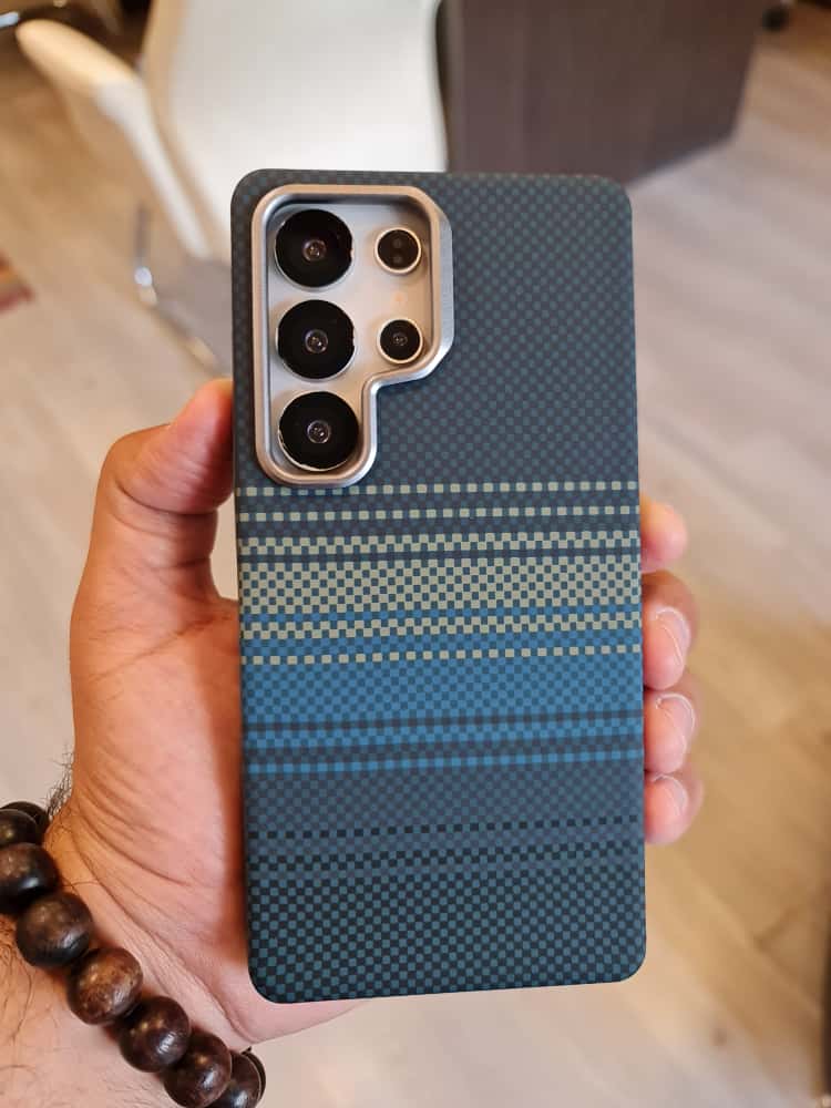 Twin Side Carbon Fiber Magsafe Phone Case For Samsung (Blue)