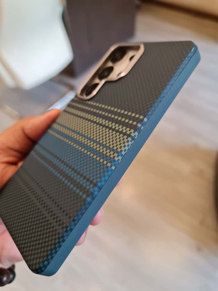 Twin Side Carbon Fiber Magsafe Phone Case For Samsung (Blue)