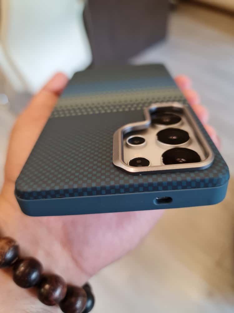 Twin Side Carbon Fiber Magsafe Phone Case For Samsung (Blue)