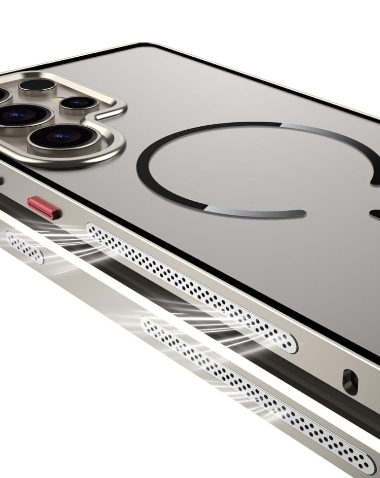 Metal Bumper Frame Frosted PC Back Cover Case For Samsung S26 Ultra