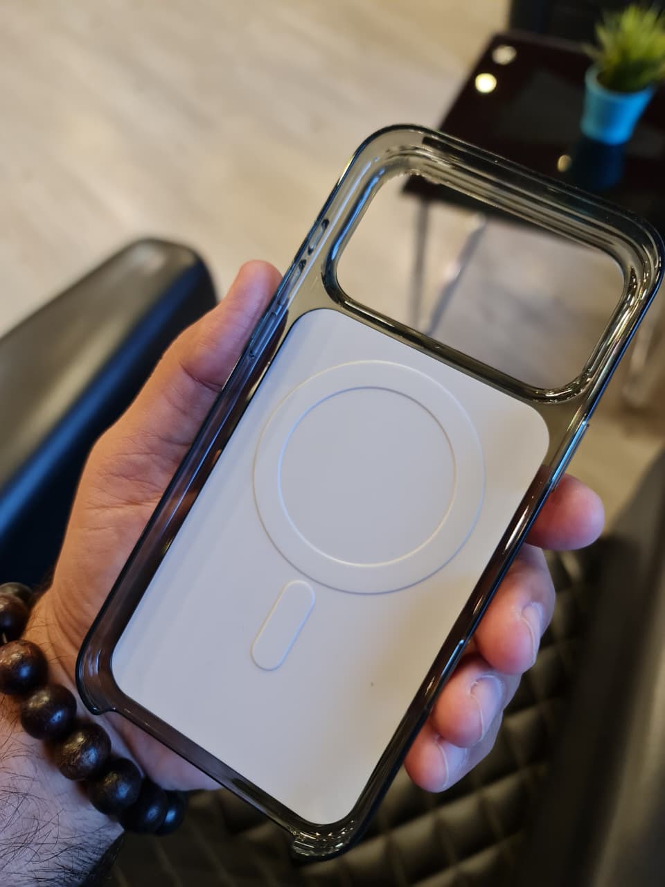 Original Color Design Clear Magnetic Case for iPhone 17 Pro Max (Black)