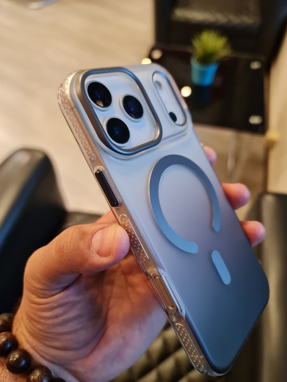 Gradient Color Translucent Magnetic Rugged Phone Case for iPhone 17 Series(Shape 3)