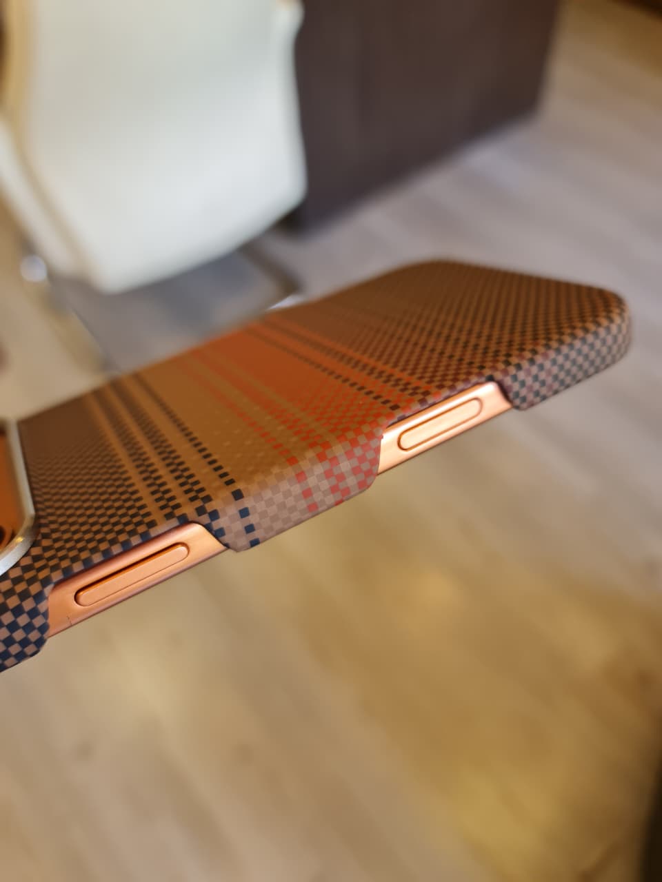 High Quality Carbon Fiber Mobile Phone Case Cover for iPhone(Brown)