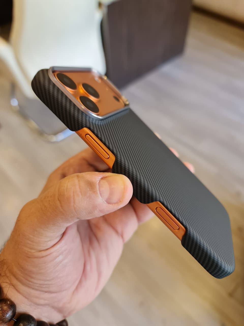 High Quality Carbon Fiber Mobile Phone Case Cover for iPhone(Black)