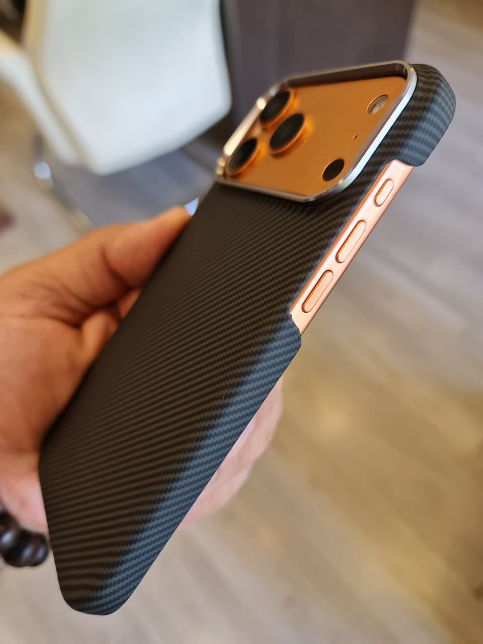 High Quality Carbon Fiber Mobile Phone Case Cover for iPhone(Black)