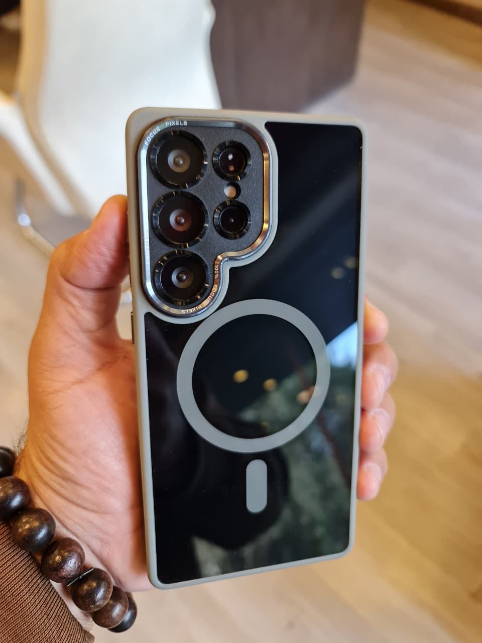 Popular TPU Acrylic Clear Magnetic Phone Case for Samsung