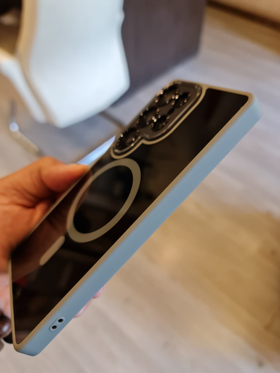 Popular TPU Acrylic Clear Magnetic Phone Case for Samsung