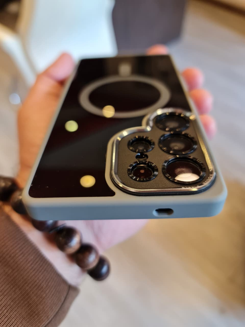 Popular TPU Acrylic Clear Magnetic Phone Case for Samsung