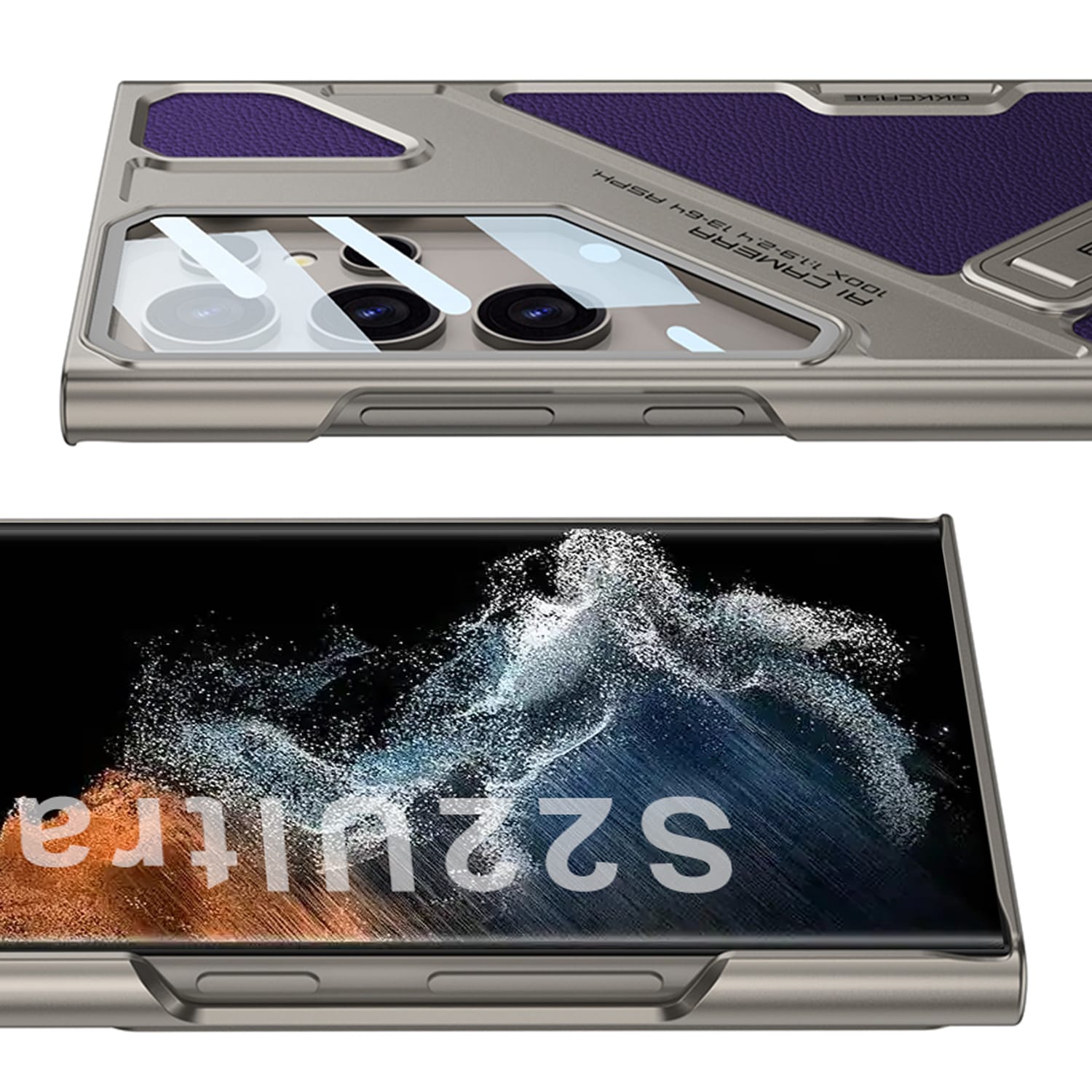 GKK Wide Vision Leather Mecha Phone For Samsung