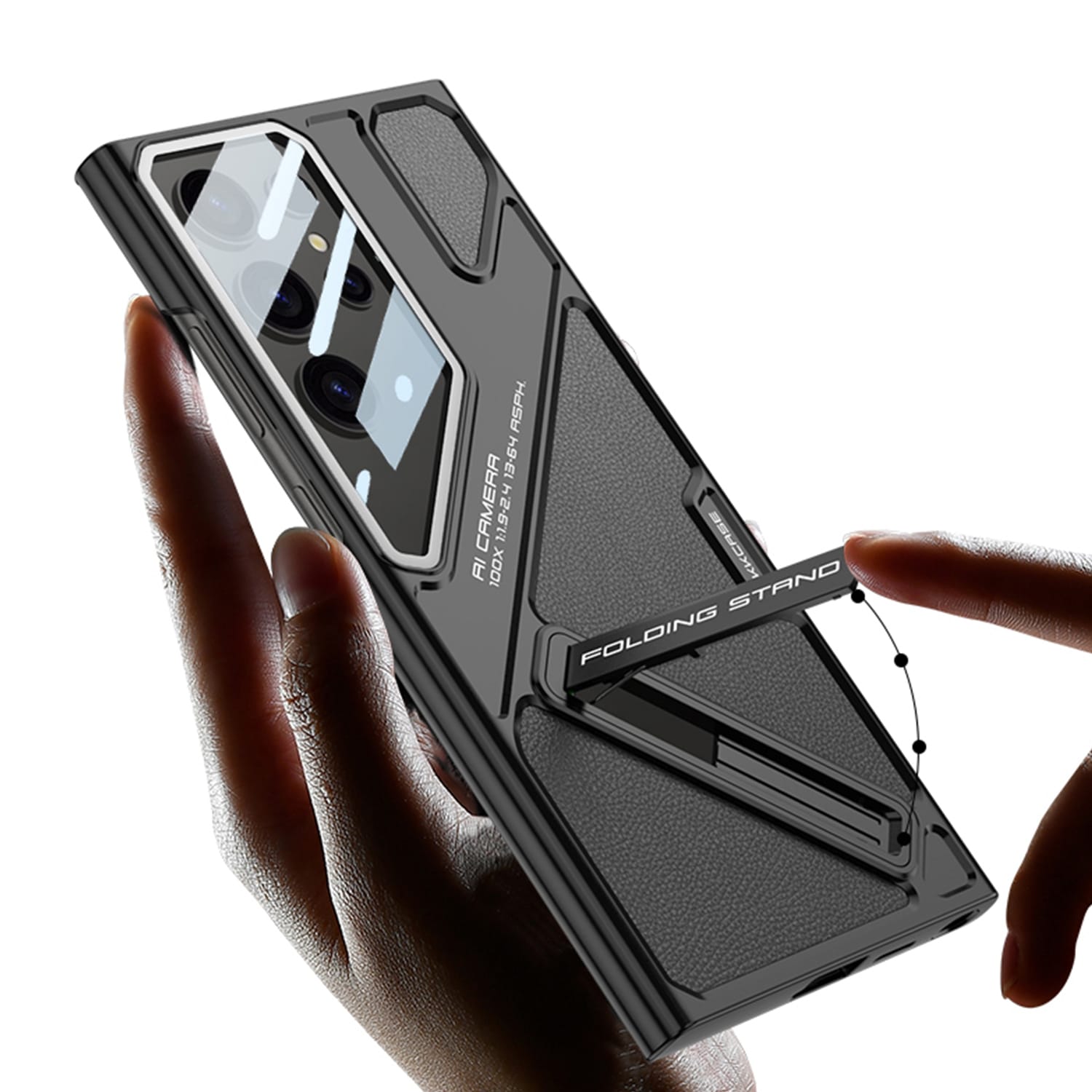 GKK Wide Vision Leather Mecha Phone For Samsung