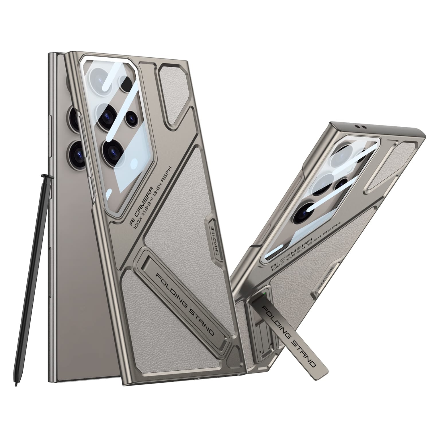 GKK Wide Vision Leather Mecha Phone For Samsung