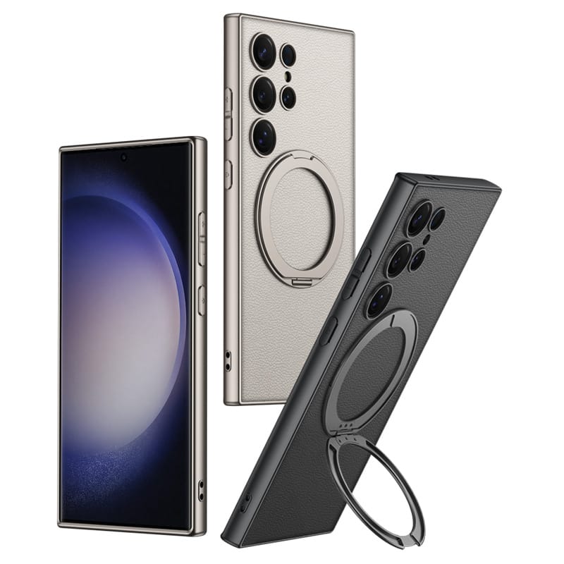 GKK 360° Rotatable Ring Stand Leather Case For Samsung