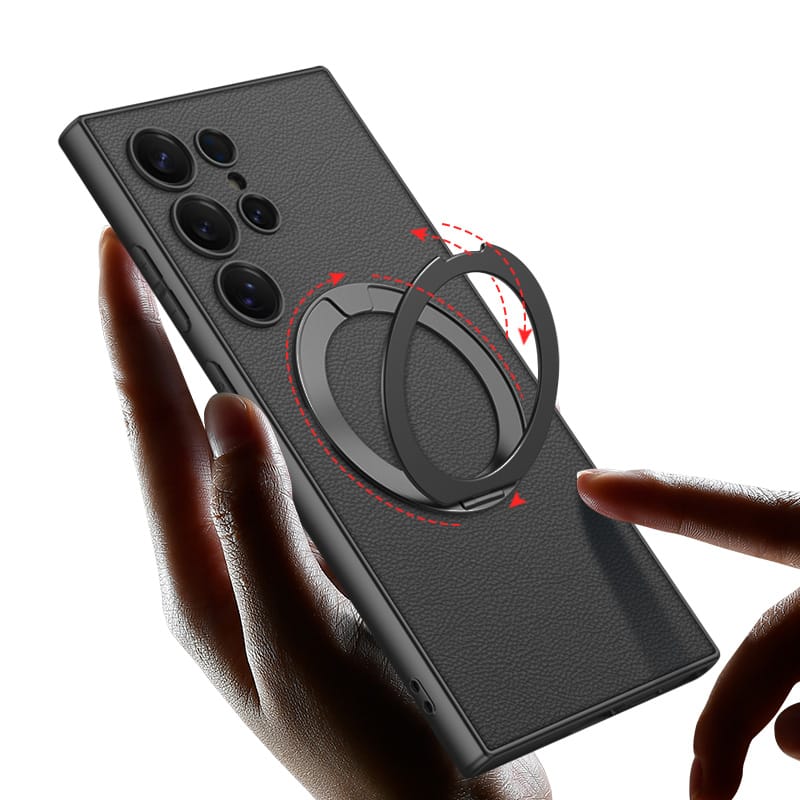 GKK 360° Rotatable Ring Stand Leather Case For Samsung