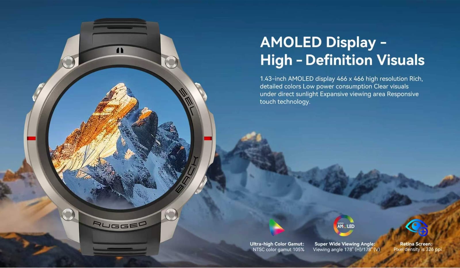 Rugged Smart Watch Fitness tracker DM59 GPS Watch
